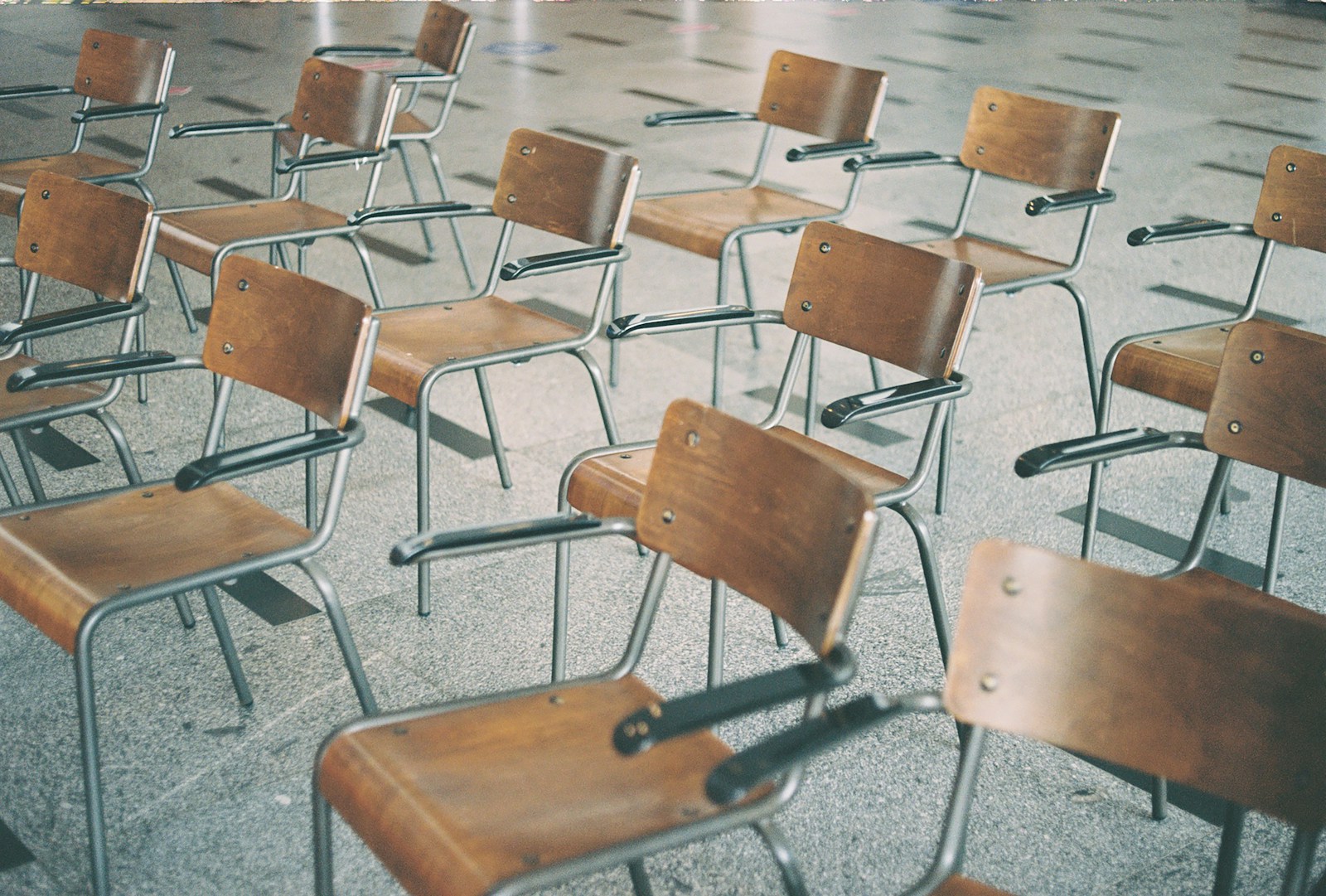 a group of empty chairs